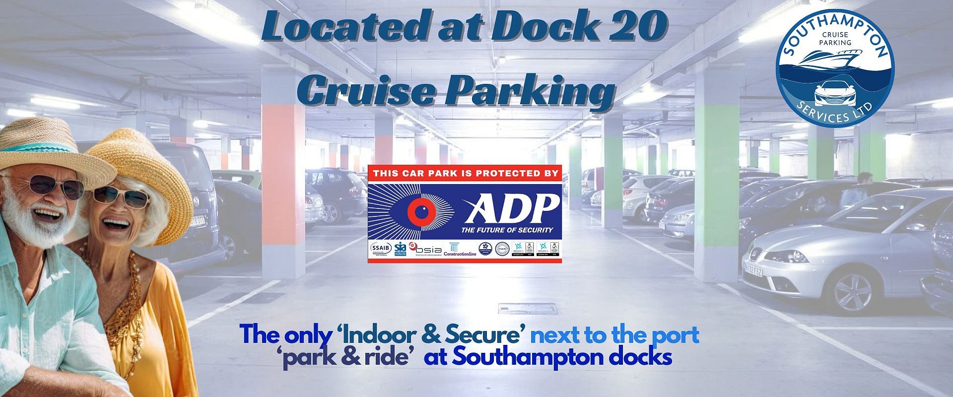 Safe and enclosed parking facility for cruise guests, providing peace of mind.
